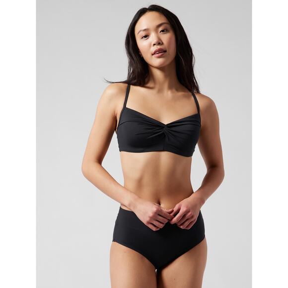 Athleta Twist Up Bikini Top Black 32 B / C - Picture 1 of 9